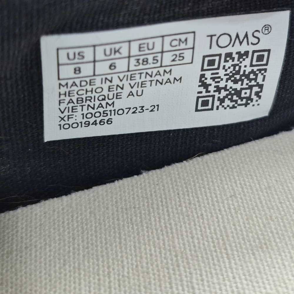 Sz 8 Toms Alpargata canvas platform flats - Picture 8 of 12